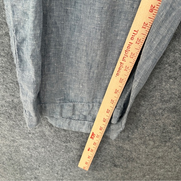 ATHLETA Cabo Linen Wide Leg Zip-Pocket Drawstring Pants Chambray Blue Size 24 - Picture 10 of 12
